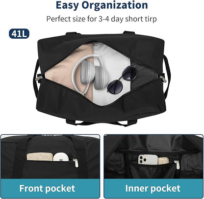 21 inch Gym Bag for Men - 40L Travel Duffel Bag Sport Duffle Bags for Weekend Overnight with Bottom