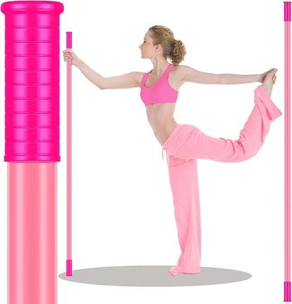 5ft Yoga Stick from Natural Bamboo with Non-Slip Handle-Stretching Stick for Mobility