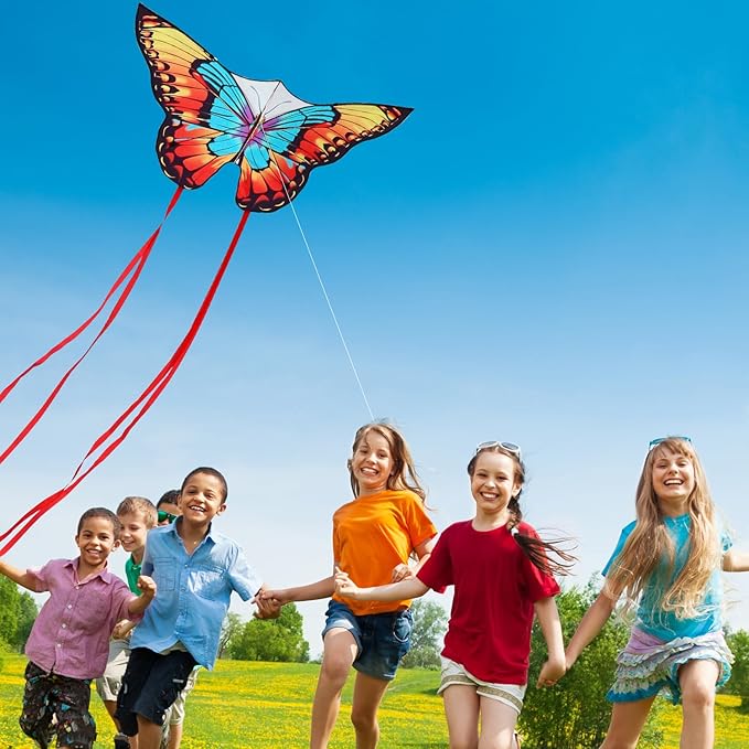 Xida Butterfly Kite for Kids & Adults, Easy to Fly, Ages 4-8, Large Kite with 300ft Handle, Perfect