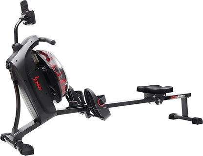 Sunny Health & Fitness Elite Water Rowing Machine with High Dynamic Resistance Vertical Tank