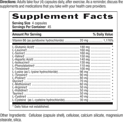 Country Life Maxi-Amino with 16 Free Form Amino Acids, 180 Vegetarian Capsules, Certified Gluten