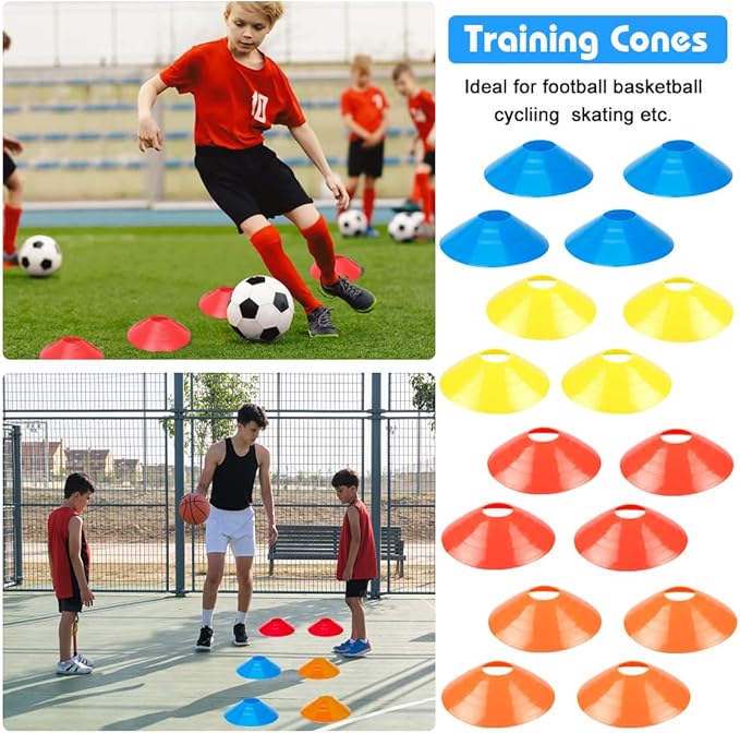 Soccer Speed Agility Training Set - 20FT Agility Ladder 12/16 Sports Cones and Soccer Kick Trainer