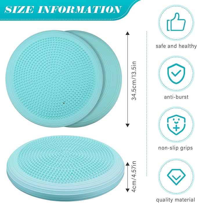 Libima 4 Pcs Wiggle Seat Inflated Wobble Cushion for Sensory Kid 13 Inches Balance Disc Flexible