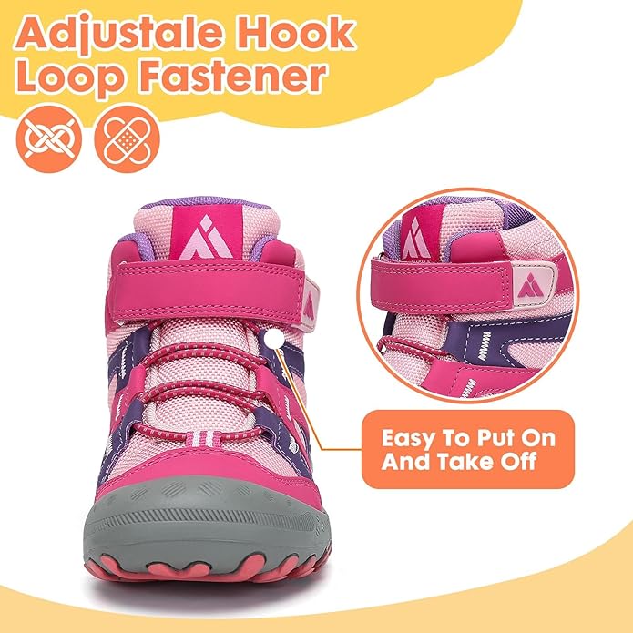 Mishansha Kids Hiking Boots Toddler Girls Boys Hiking Shoes Water-Resistant Anti-Collision Non-Slip
