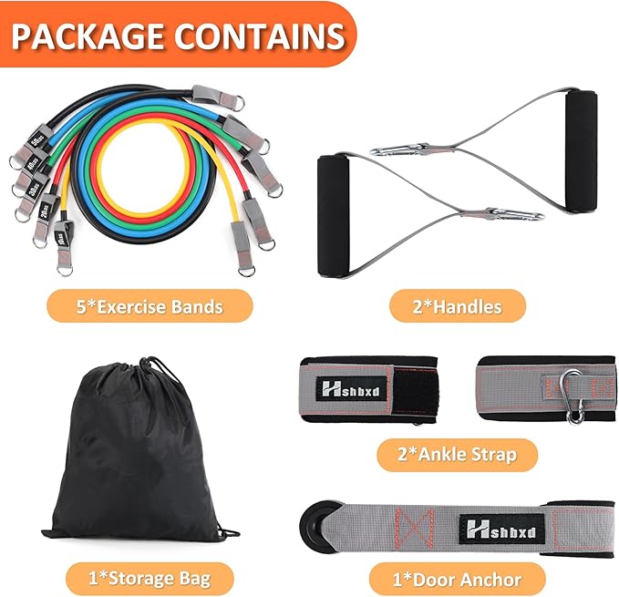 Resistance Bands with Handles for Working Out Women and Men, Exercise Bands with Door Anchor