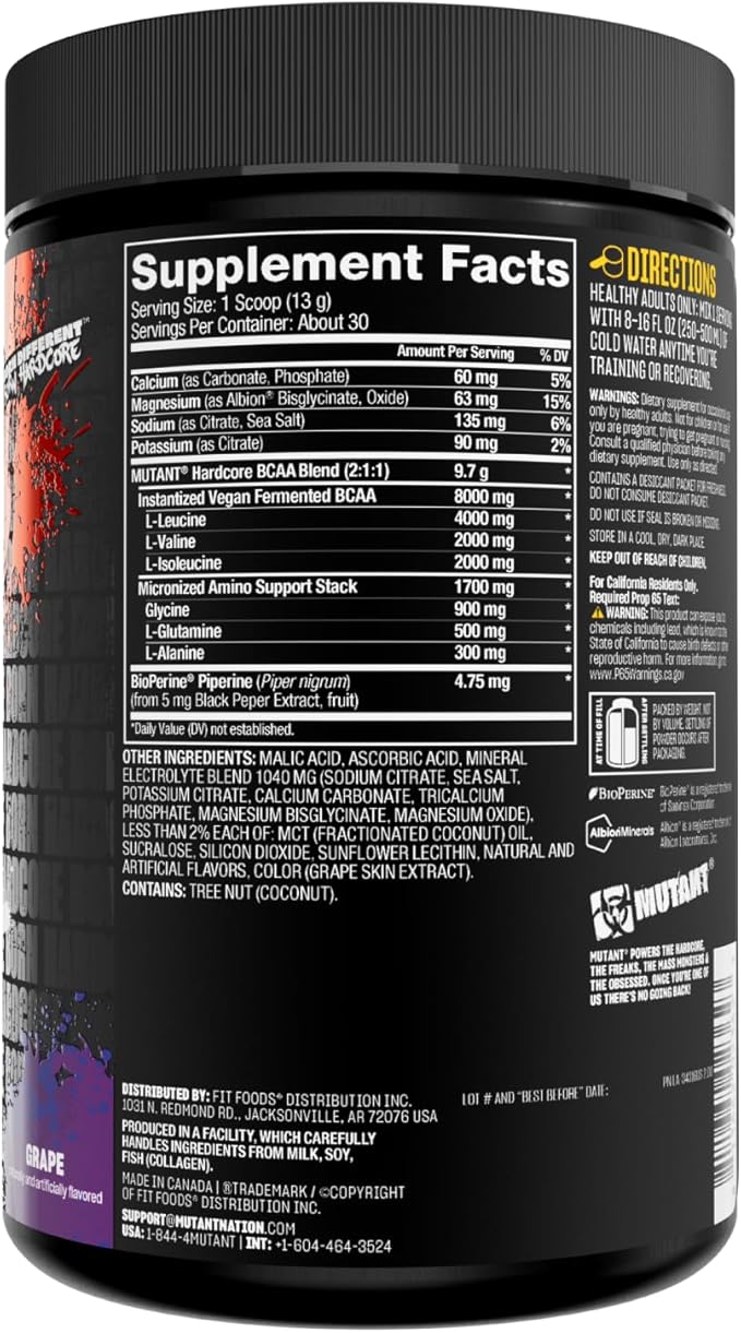 Mutant Hardcore BCAA - Pre, Intra or Post Workout ??BCAA Next Level branched-Chain Amino Acids