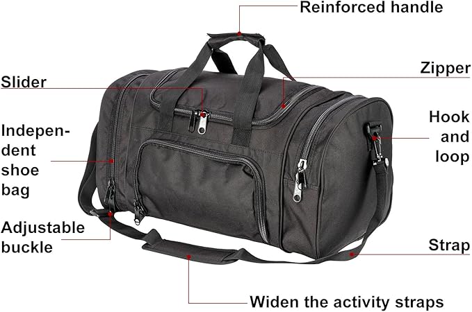 Tactical Travel Duffle Bag with Shoes Compartment Weekender Bags Carry On Overnight Bag For Men and
