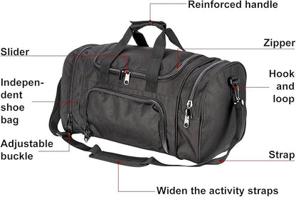 Tactical Travel Duffle Bag with Shoes Compartment Weekender Bags Carry On Overnight Bag For Men and