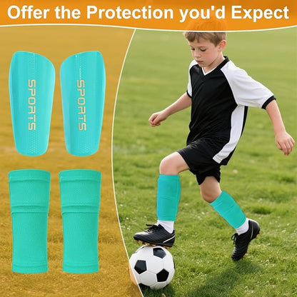 Shin Guards Soccer Kids 2025 Version High-Density Foam Soccer Shin Guard with Sleeves Shin