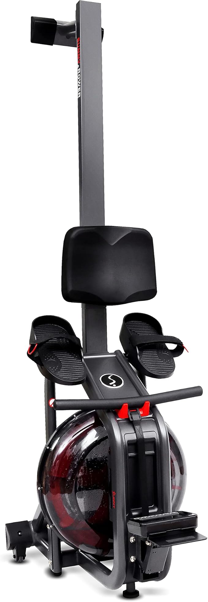 Sunny Health & Fitness Premium Water Rower w/Intensive Dynamic Real-Time Resistance, 300 LB