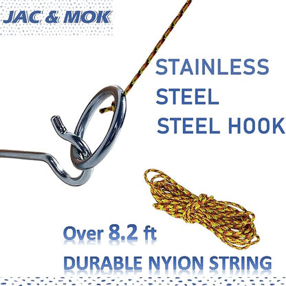Jac & Mok Hook and Ring Toss Games Outdoor Indoor Games-Hardware and Nylon String Ring Toss Toys