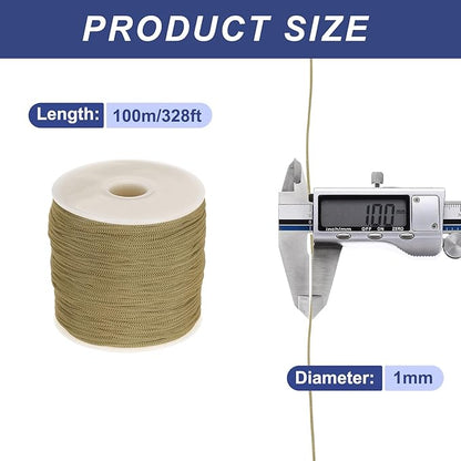 MECCANIXITY 1/16 Inch Polypropylene Rope Braided Ropes, 328ft Nylon Rope Hollow Utility Cord for
