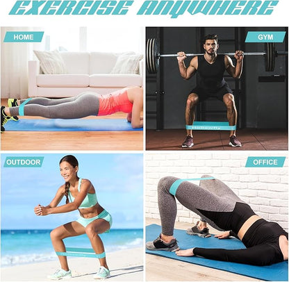 12 Pcs Latex Resistance Loop Exercise Bands for Booty Workout Stretch Exercise Bands Non Slip for