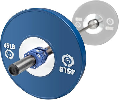 Lock-Jaw Sport Olympic Barbell Collar - Quick Release Barbell Clamp (Blue)
