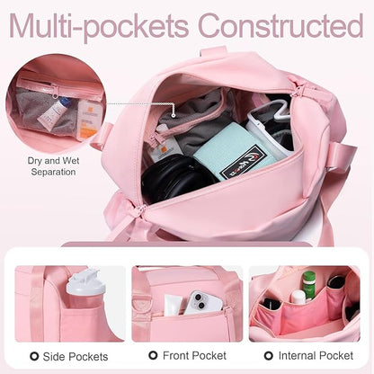 Small Gym Bag 14 inch for Women & Men Mini Gym Duffel Bag with Wet Compartment Waterproof Travel
