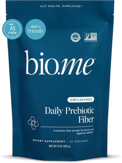 Daily Prebiotic Fiber Powder Unflavored - 7g Per Serving - Soluble & Insoluble Fiber Supplement