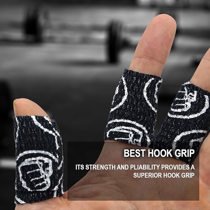 WOD Nation Flexible Hook-Grip Athletic Tape – Easy-Tear, Sweat-Proof Thumb & Finger Strips for