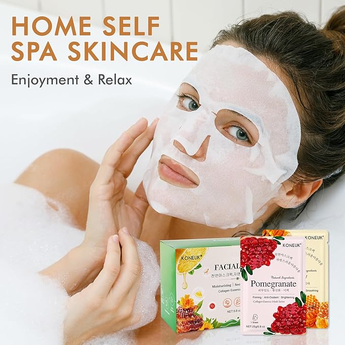 56 Pack Sheet Face Masks Skincare for Women, Hydrating Face Masks Suitable for Sensitive Skin, Bulk