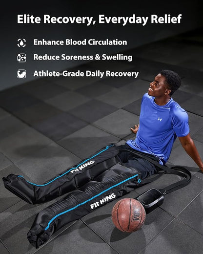 FIT KING Upgraded Full Leg Compression Massager Boots, Professional Air Compression Recovery System