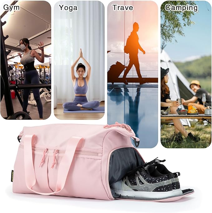 Weekender Duffel Bag with Shoe Compartment And Wet Pocket-Luggage Everyday Overnight Bag for Men