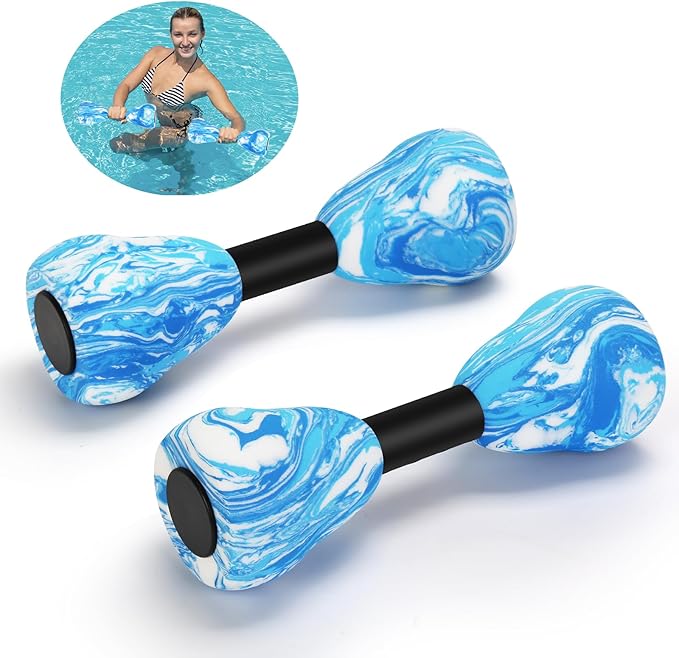 Camouflage Aquatic Dumbbells,2Pcs Foam Water Weights Aerobic Exercise Fitness Equipment Dumbbells