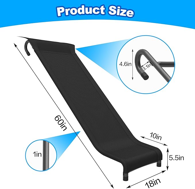 Trampoline Ladder Slide Kit, Trampoline Universal 3 Steps Ladder & Buffer Slide, Universal