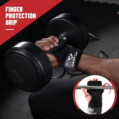 COFOF Weight Lifting Wrist Strap,Double Layer Leather Weightlifting Wrist Strap for Deadlift and