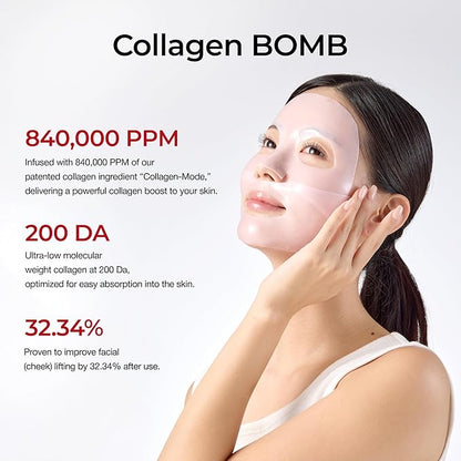 Korean Collagen Duo: Overnight Collagen Lifting Hydrogel Mask (5pcs) + 72HR Hydrating Glass Glow