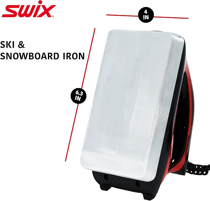 Swix DIGITAL Ski & Snowboard Wax IRON - Red - 18mm Base Plate - Adjustable Temperature for all waxes