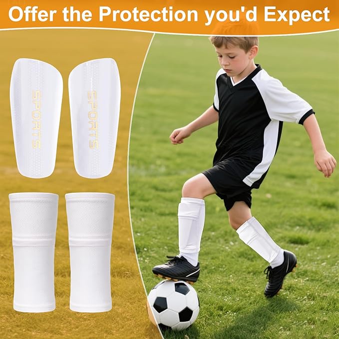 Shin Guards Soccer Kids 2025 Version High-Density Foam Soccer Shin Guard with Sleeves Shin