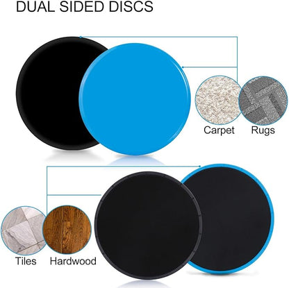 Gliding Discs Core Sliders Exercise Sliders 4 Pack Dual Slider for Carpet Hard Floors Core Fitness