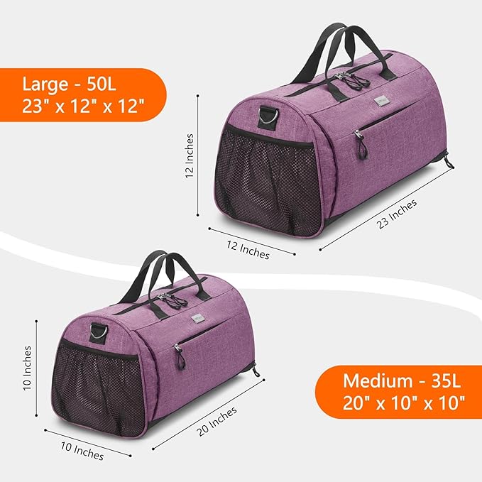 TOPDesign Gym Bag for Women & Men, Unisex Duffel Bag with Shoe Compartment & Wet Pocket for Travel