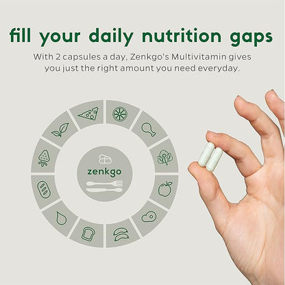 Zenkgo Women's Vitamins + Probiotics 25B CFU + Organic Whole Foods, Supports Immunity, Digestion