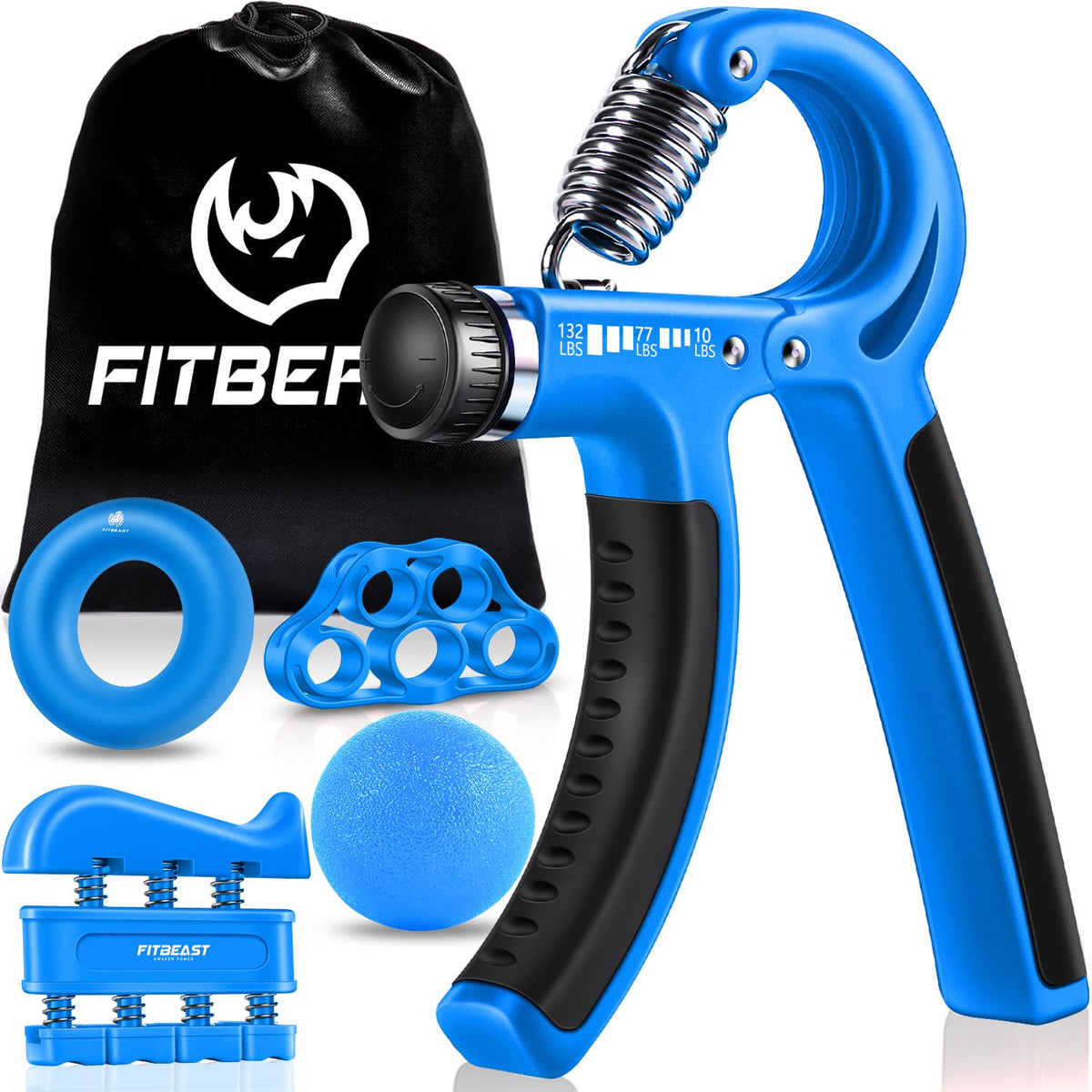FitBeast Grip Strengthener Forearm Strengthener Hand Grips Strengthener Kit - 5 Pack Adjustable