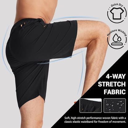 TACVASEN Men's Running Athletic Shorts 9" Quick Dry Workout Gym Shorts Lightweight Summer Shorts 3