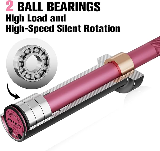 RITFIT Olympic Barbell 4ft/4.8ft/6ft - 2 Inch Weight Bar for Strength Training, Weightlifting