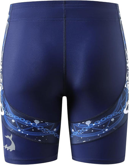 HUGE SPORTS Men's Rash Guard Swim Shorts Compression Swimming Jammer Cool Dry Active Swimsuit