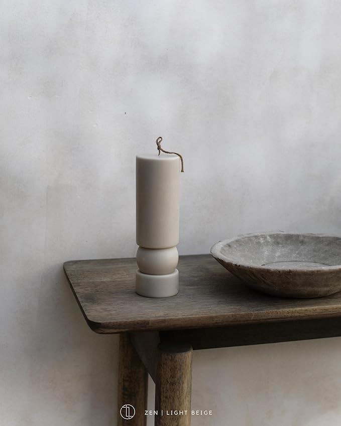 LAWA Zen Candle - Beautiful Handmade Pillar Scented Soy Wax Elegant Aesthetic Candle Housewarming
