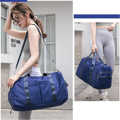 KARRESLY Sports Gym Bag for Women Travel Duffel Bag with Wet Pocket and Shoes Compartment for