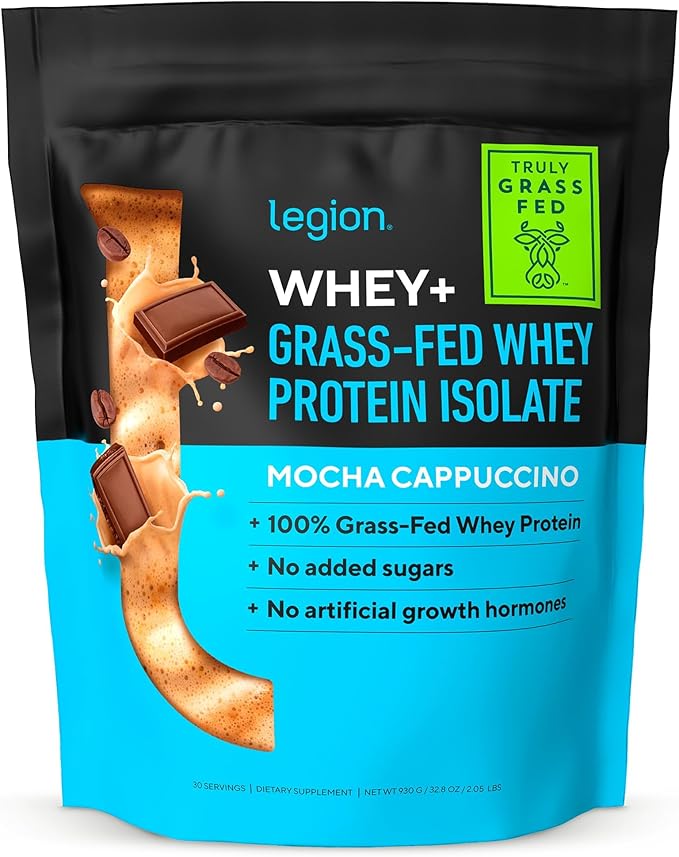 LEGION Whey+ Protein Whey Isolate from Grass Fed Cows - Whey Protein Isolate Powder Low Calorie