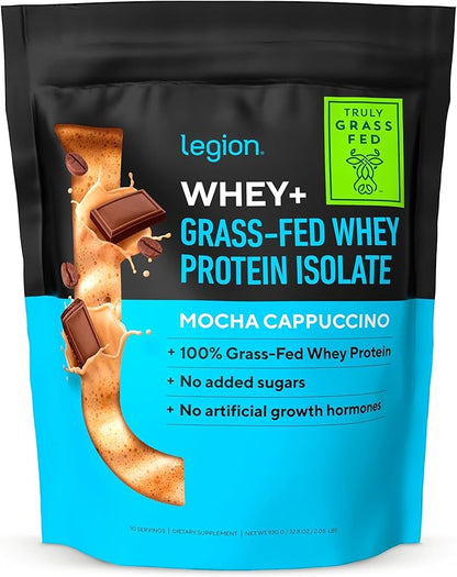 LEGION Whey+ Protein Whey Isolate from Grass Fed Cows - Whey Protein Isolate Powder Low Calorie