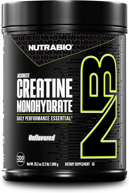 NutraBio Pure Micronized Creatine Monohydrate Powder Supplement, Unflavored, (1000 g) - Supports