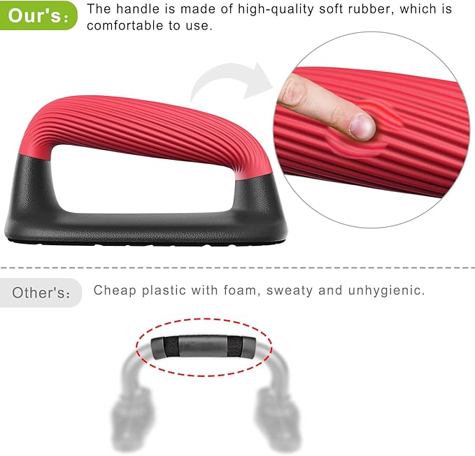 Kipika Push Up Bars, Pushup Stands, Anti-Slip Soft Plastic Push Up Handles, Bottom Anti-Slip Pad