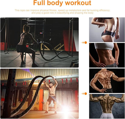 Battle Ropes for Home Gym, Exercise Rope 1.26/1.5inch, 30 40FT Heavy Battle Rope Weighted Battle