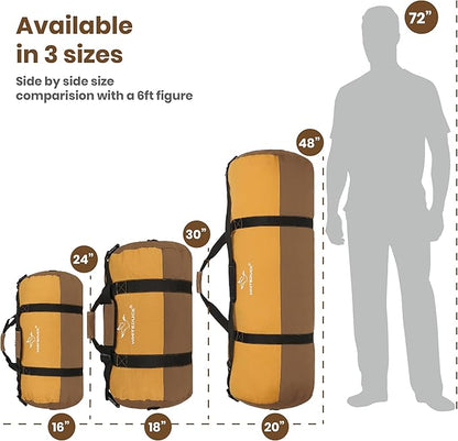WHITEDUCK Heavy Duty Canvas Duffel Bag for Men and Women - Foldable Military Army Style Duffel Bag