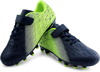 brooman Kids Firm Ground Soccer Cleats Boys Girls Athletic Outdoor Football Shoes