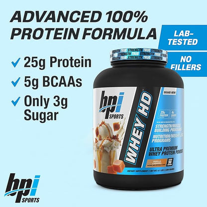BPI Sports Whey HD Ultra Premium Protein Powder Isolate | Workout Whey Protein Powder For Men &
