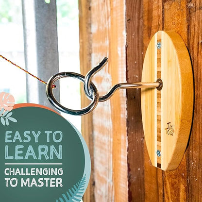 Tiki Toss Ring Toss Game for Adults & Kids - Hook and Ring Games with String and Hooks for