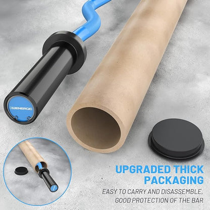 47" Olympic EZ Curl Bar 500-lbs Capacity Steel Barbell Suitable for 2" Weight Plates, 2-Inch Curl