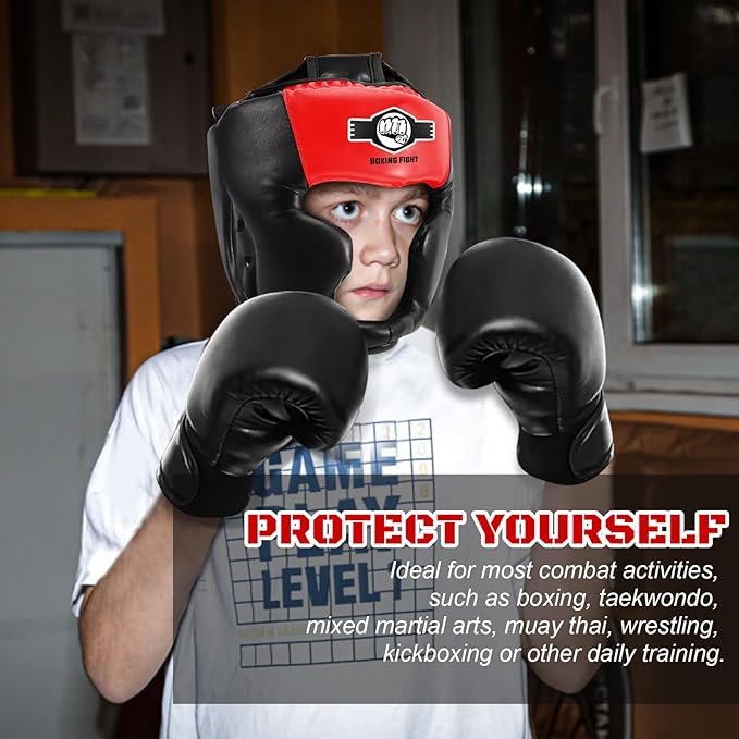 Sparring Head Guard with Gloves - Boxing Safety Headgear for MMA, Kickboxing, Muay Thai & Boxing